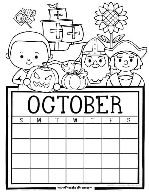 october coloring pages for preschool - photo #4