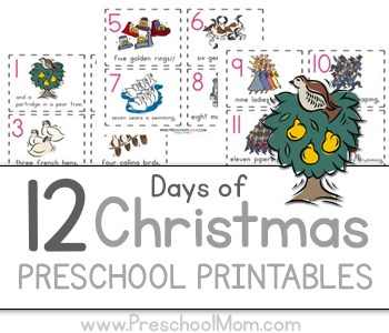 12 Days of Christmas Preschool Printables