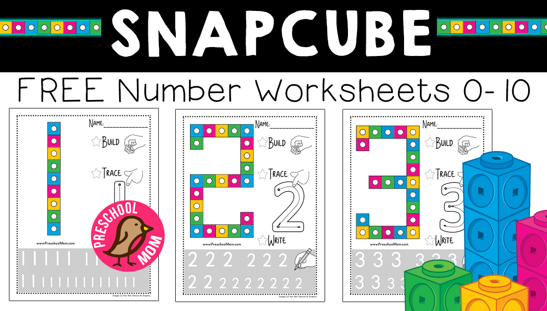 Free Snap Cube Number Mats - Preschool Mom