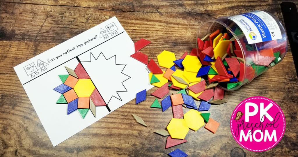 Pattern Block Symmetry Mats - Preschool Mom