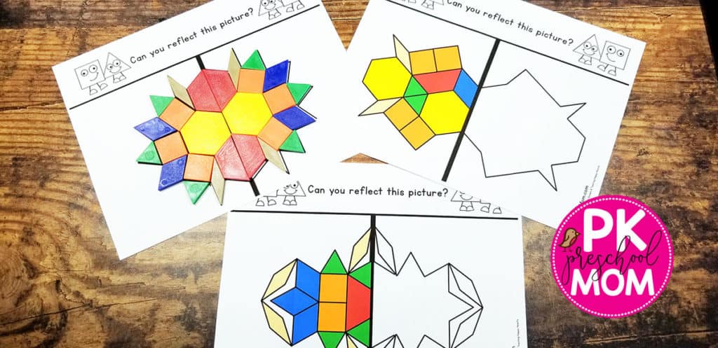 Pattern Block Symmetry Mats - Preschool Mom