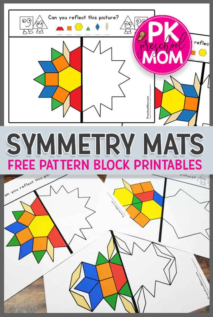 Pattern Block Symmetry Mats - Preschool Mom