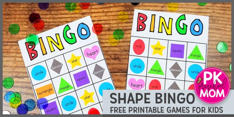Shape Bingo Preschool Mom