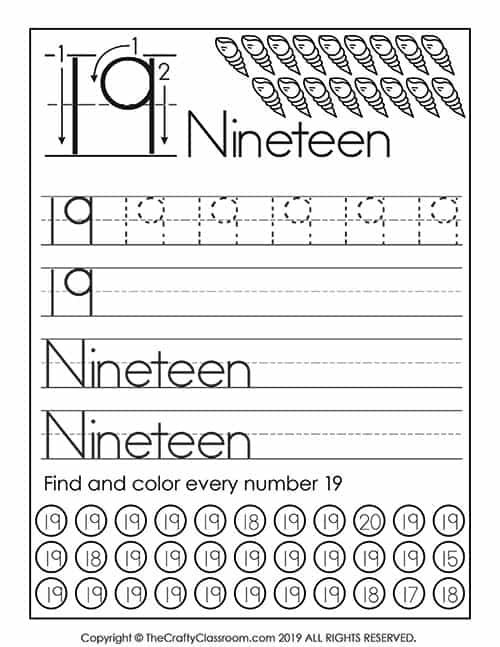 number-19-writing-counting-and-identification-printable-worksheets-for-numbers-before-after