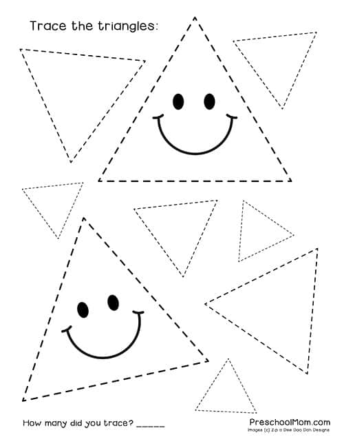 Triangle Shape Tracing Worksheet