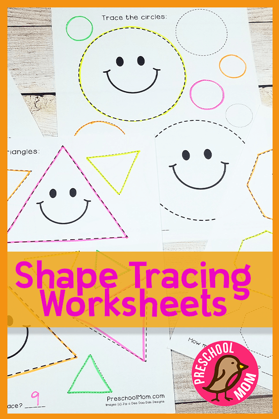 Shapes Tracing Worksheets Pin - Preschool Mom