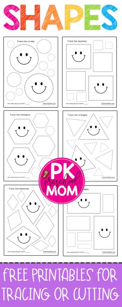 shape tracing worksheets preschool mom