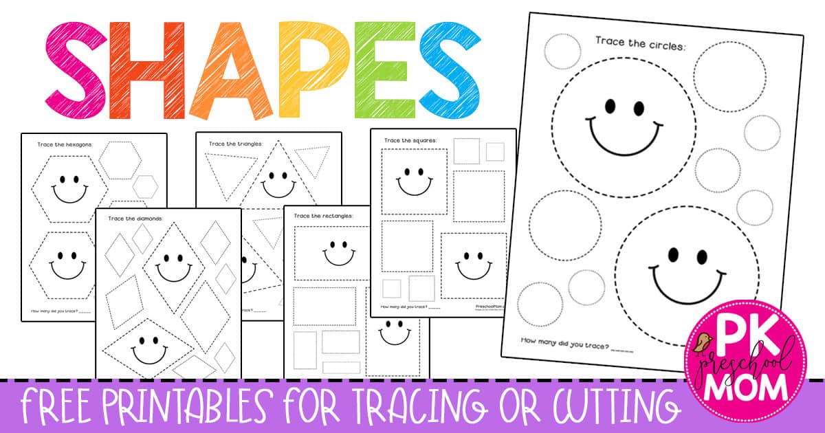 Shape Tracing Worksheets Preschool Mom