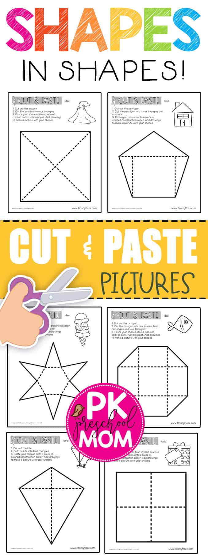 ShapeCuttingPrintables - Preschool Mom