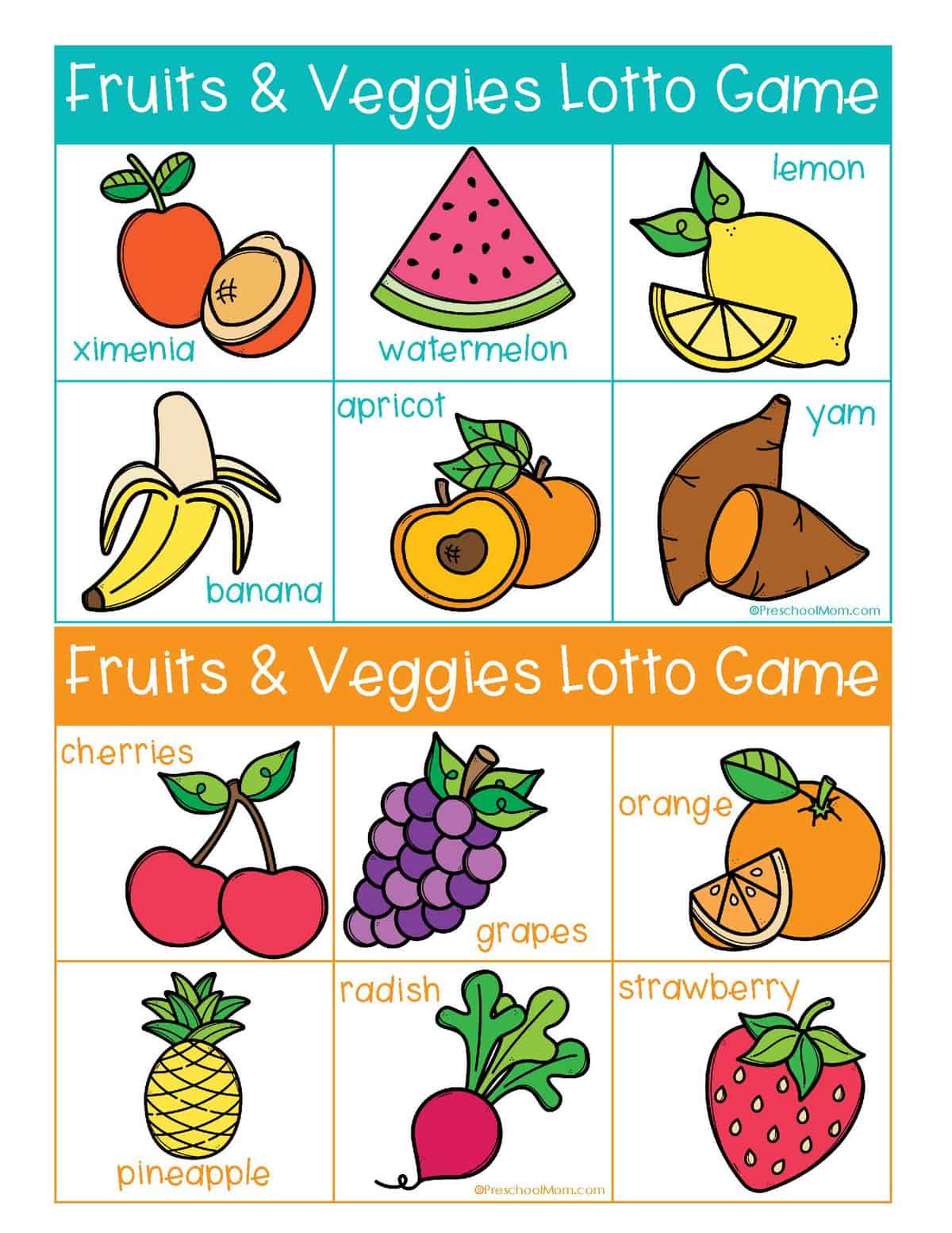 lotto-fruits-veggies_Page_2 - Preschool Mom