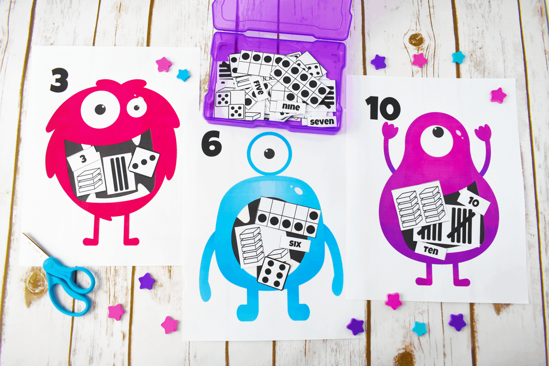 0054 Monster Math Matchup 5 Preschool Mom