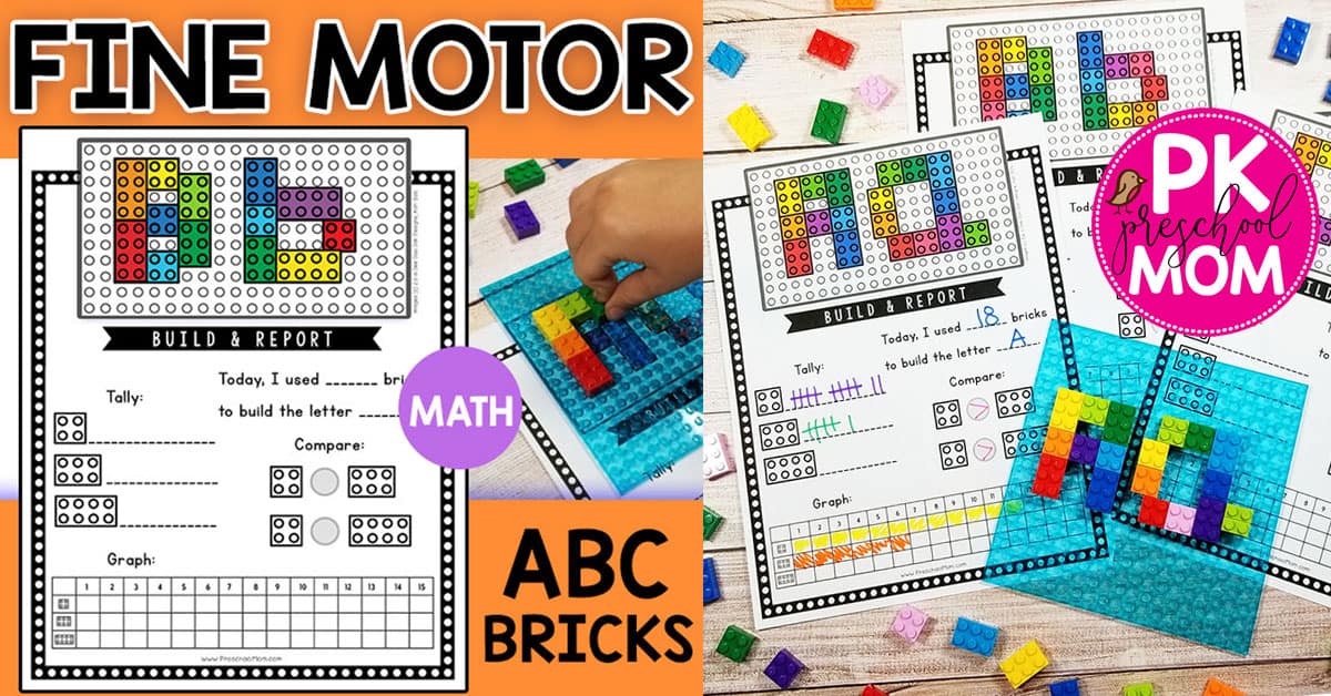 Develop fine motor skills in your preschoolers using Lego bricks!