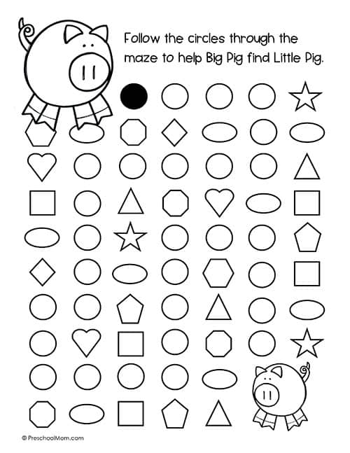 Shape Maze Preschool Worksheet / Free And Fun Shape Maze Activities For ...