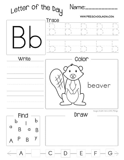 Letter B Preschool Printables - Preschool Mom