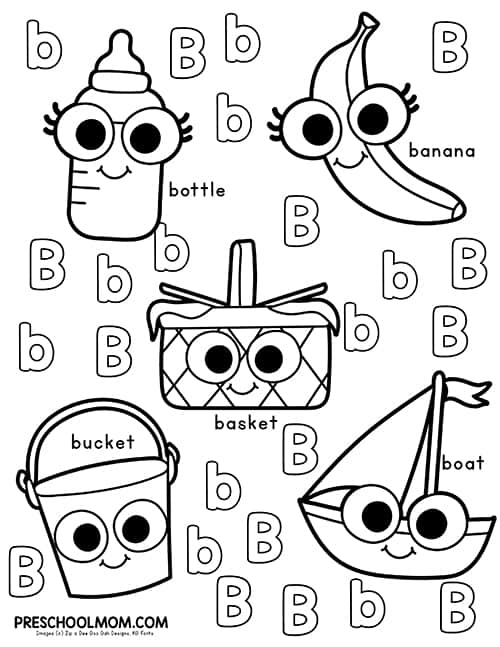 Letter B Coloring Pages