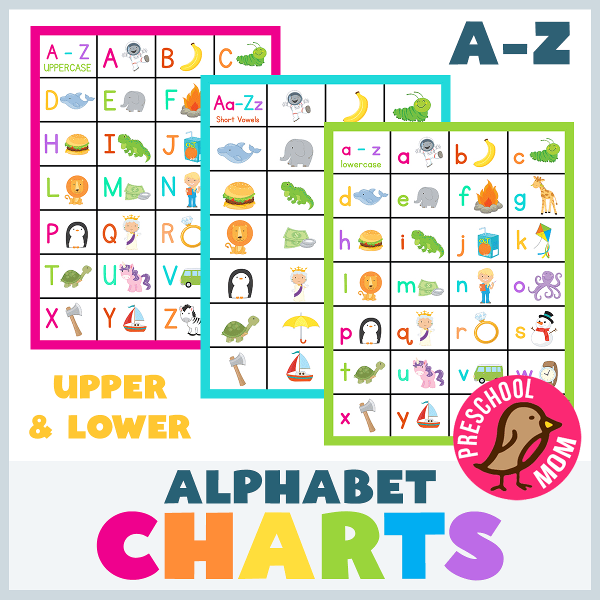 abc-chart-preschool-mom for Free Printable Alphabet Chart Black And White ABC Chart - Preschool Mom for Free Printable Alphabet Chart Black And White